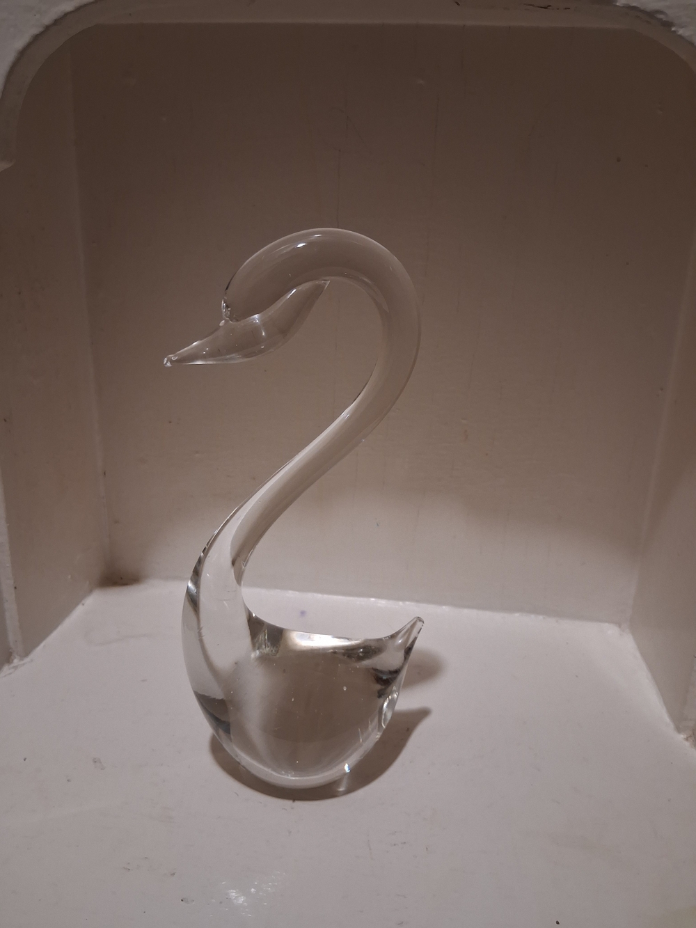 Vintage ACC Handmade Large Crystal Glass Swan
